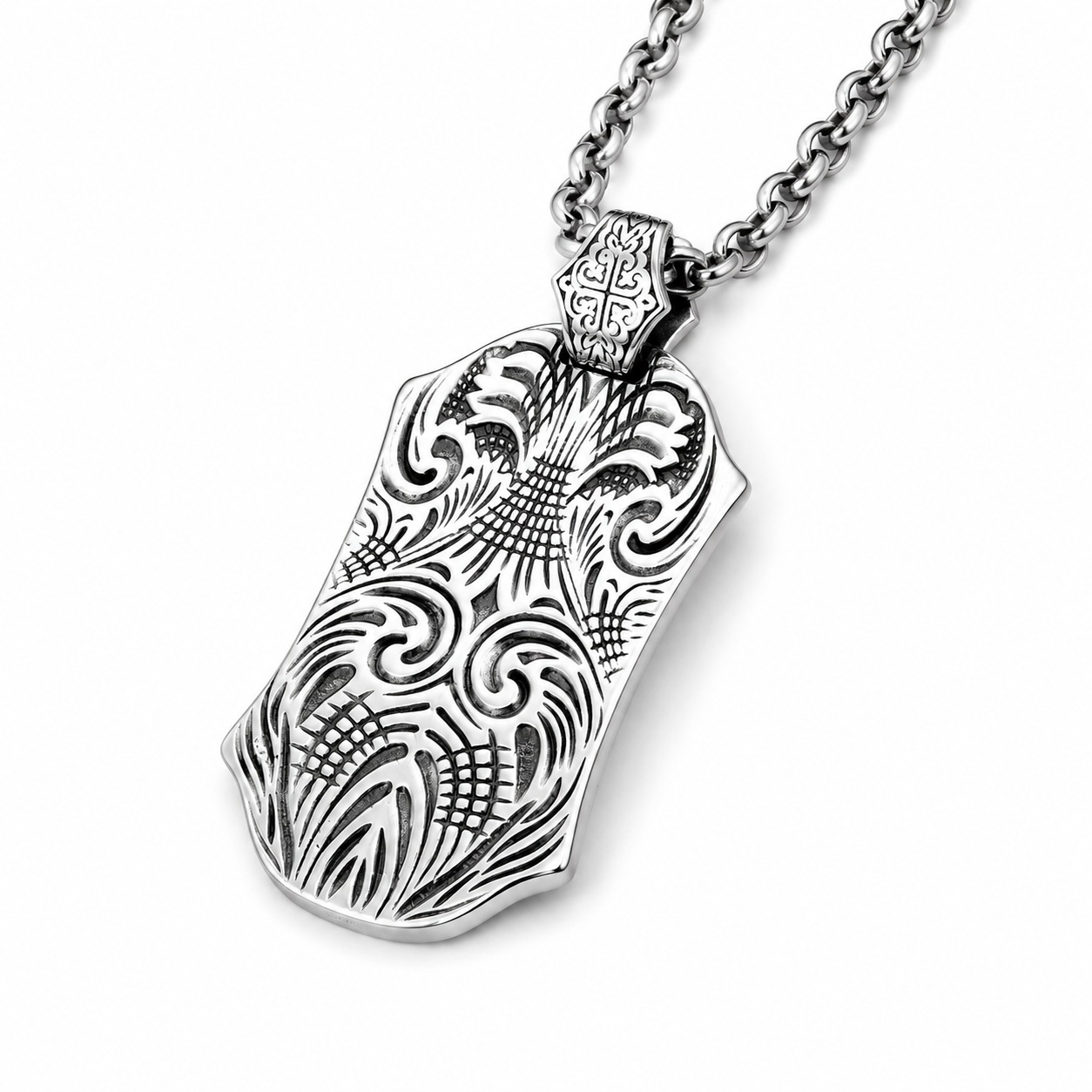S925 Sterling Silver Thai Silver Necklace Men's Domineering Lion King Pendant