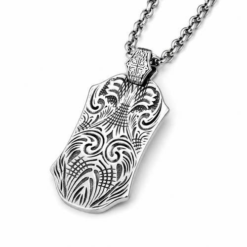 S925 Sterling Silver Thai Silver Necklace Men's Domineering Lion King Pendant
